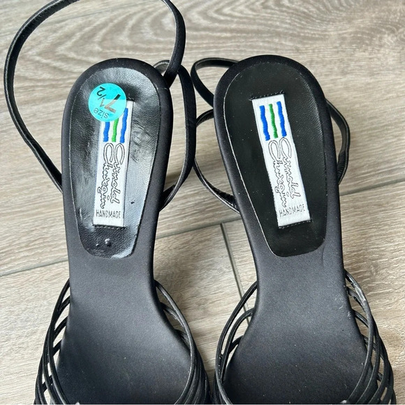 Arnold Churgin Handmade Satin Floral Strappy Sandals - Picture 4 of 13